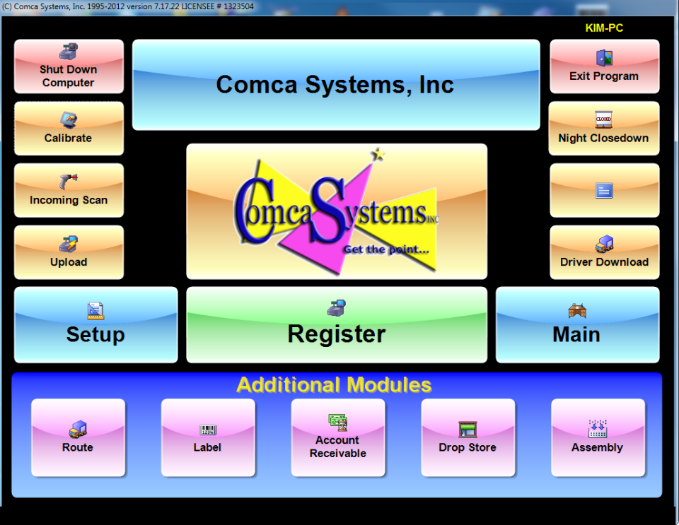screenshot of Comca Systems Cleaner POS